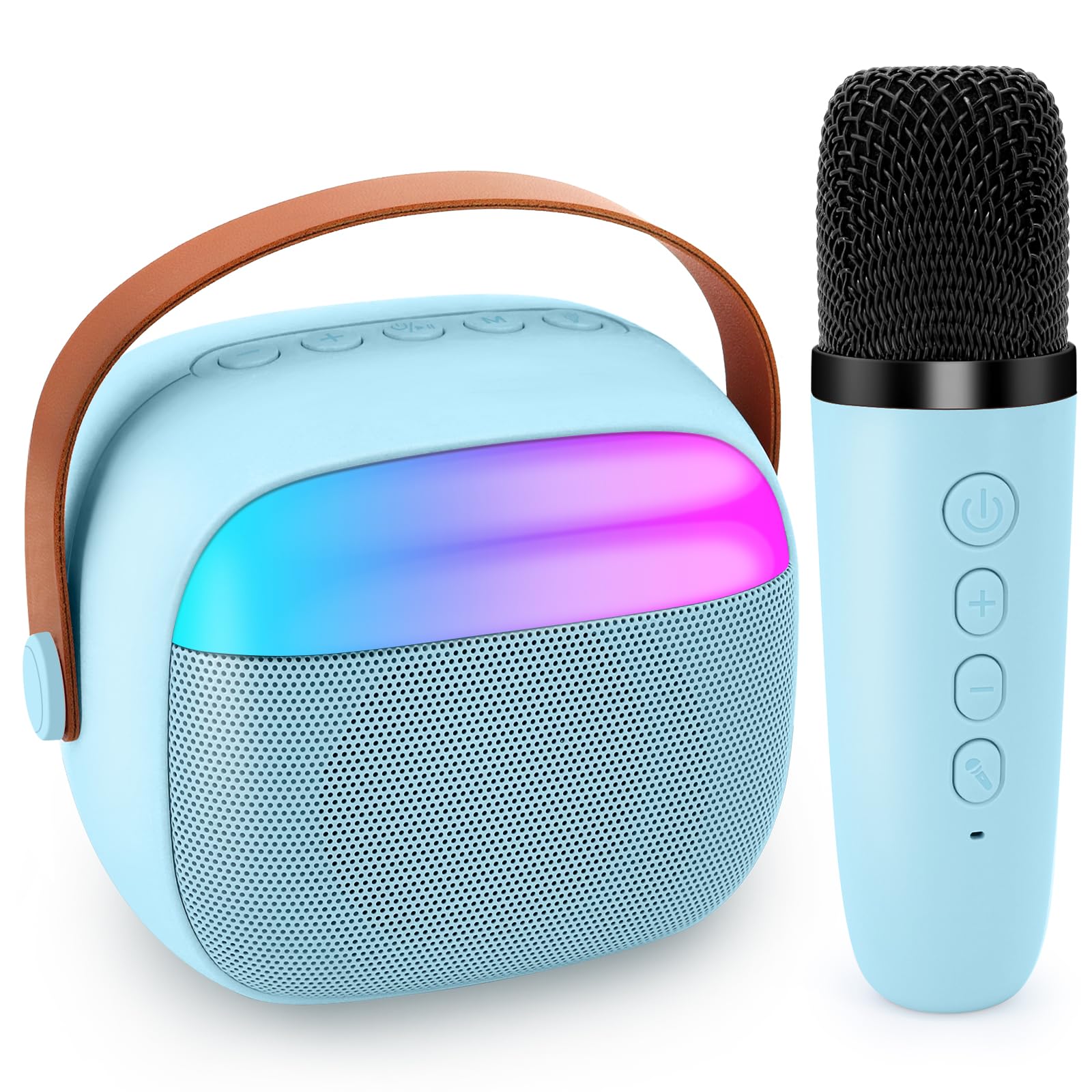 Mini Parlante con Microfono Bluetooth celeste