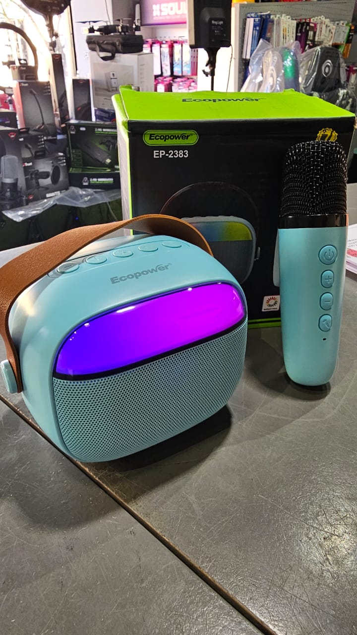 Mini Parlante con Microfono Bluetooth celeste